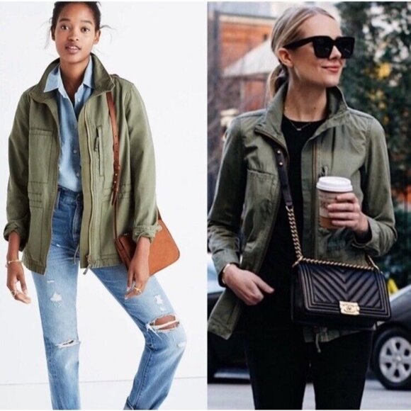 MADEWELL Fleet Utility Military Desert Olive Green Womens Jacket XS - Picture 1 of 11